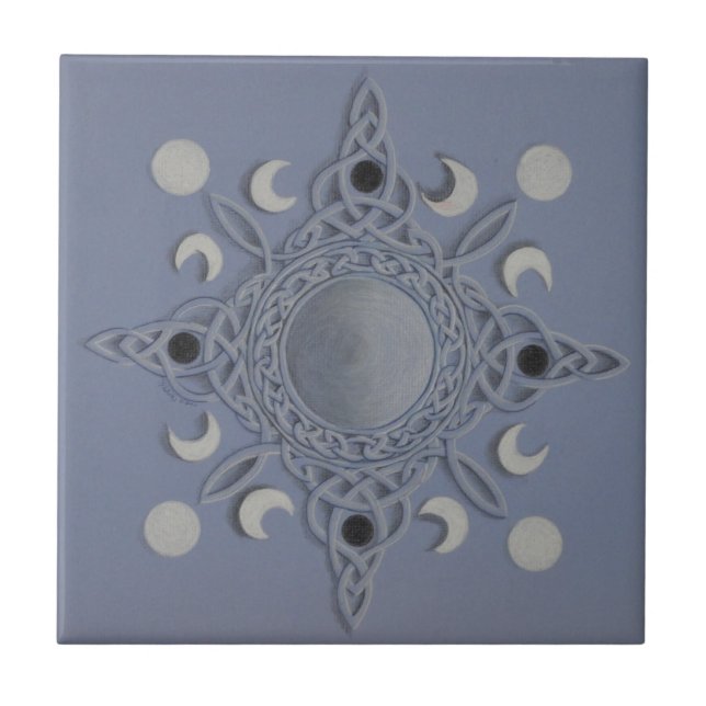 Moon cycle -celtic knot tile (Front)