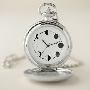 Moon Cycle Lunar Phases Pocket Watch