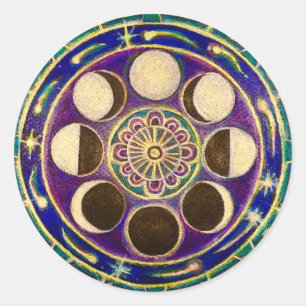 Moon Cycle Mandala Sticker