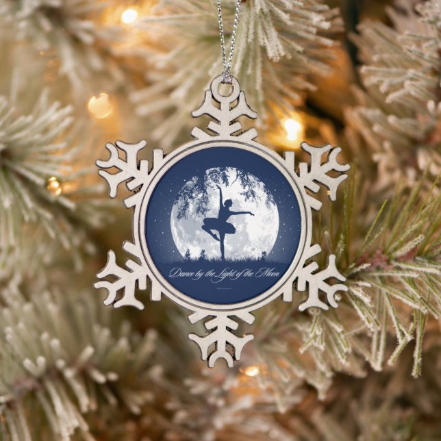 Moon Dance Snowflake Pewter Christmas Ornament (Tree)