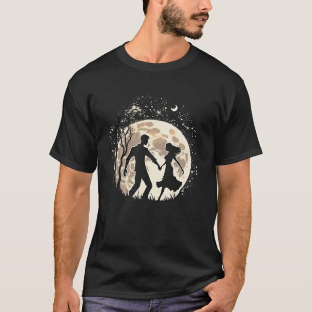 Moon Dancing Couples Moonlight Silhouette  3 T-Shirt (Front)