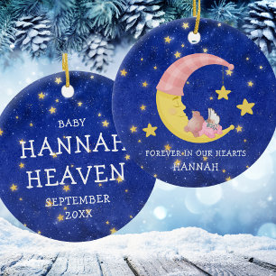 Moon Daughter Memorial Baby Girl Loss Christmas Ceramic Ornament