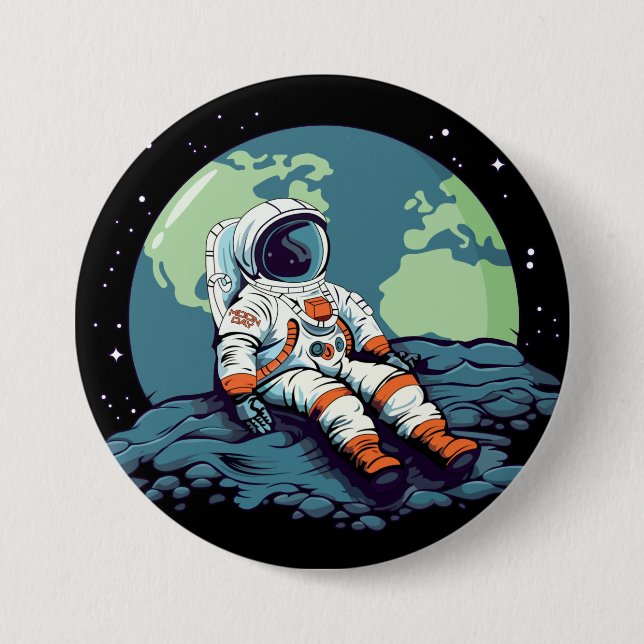 Moon Day, Astronaut on the Moon Button (Front)