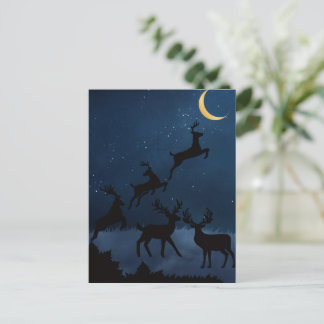 Moon deer postcard