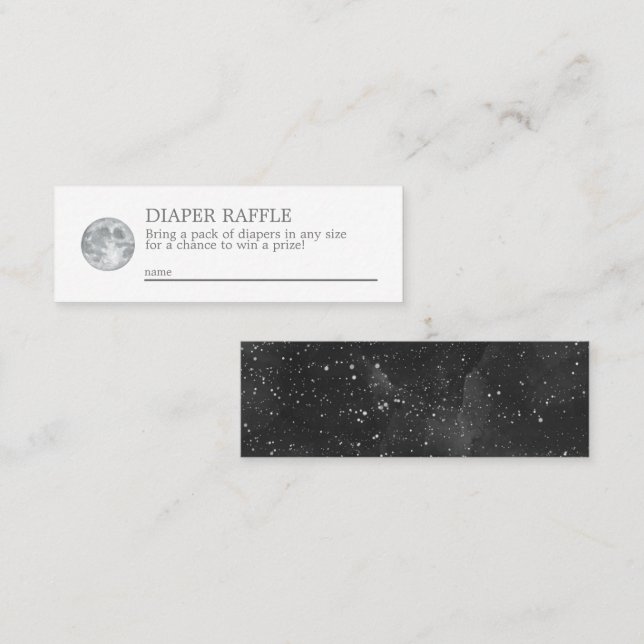 Moon Diaper Raffle Mini Enclosure Card  (Front/Back)