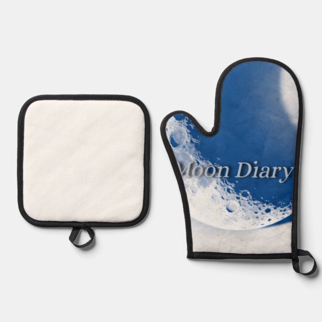 Moon diary  oven mitt & pot holder set (Front)