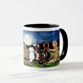 "Moon Dogs" Dog Friends Watching the Moon Mug