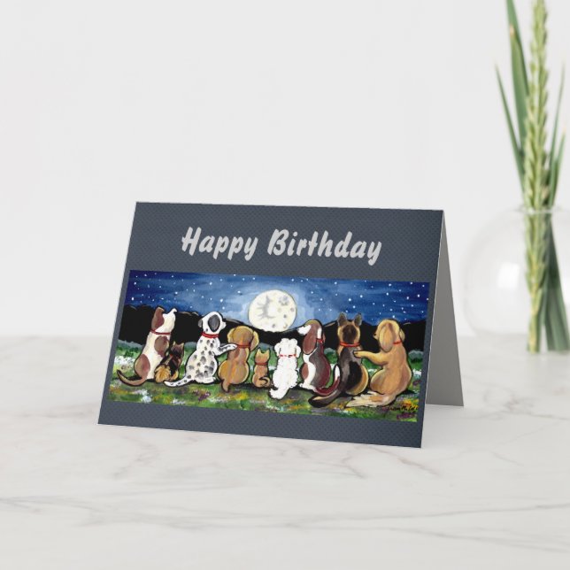 Moon Dogs Personalized Birthday/All Occasion Card (Front)