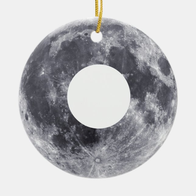 Moon Donut    Ceramic Ornament (Front)