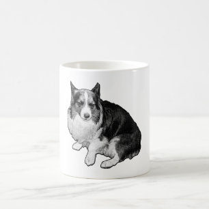 Moon-Dot Corgi Sips Coffee Mug