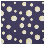 Moon dots, polka dots, dots of moons, Navy Fabric