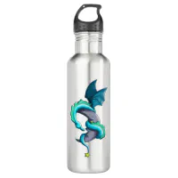 Custom Girl Flying on a Dragon 20oz Stainless Steel Water Bottle - Full  Print (Personalized)