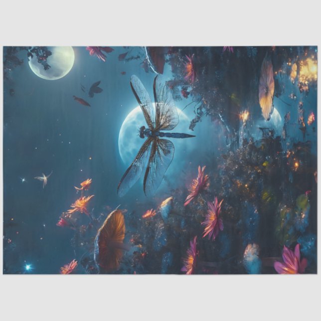 Moon Dragonfly Tissue Paper (Front)