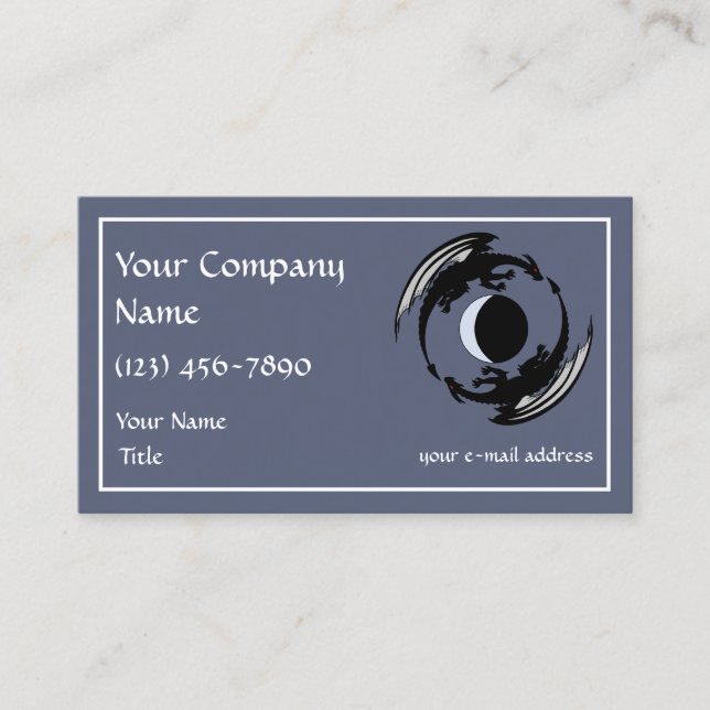 Moon Dragons Fantasy Design Business Card (Front)