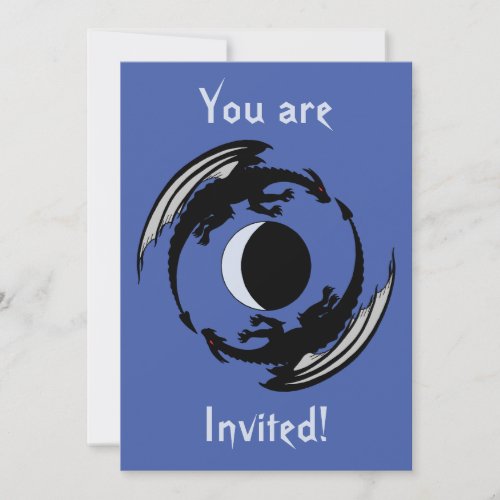 Moon Dragons Fantasy Design Invitation