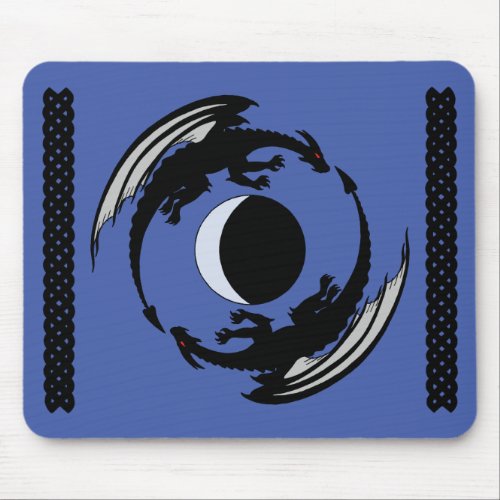 Moon Dragons Fantasy Design Mouse Pad