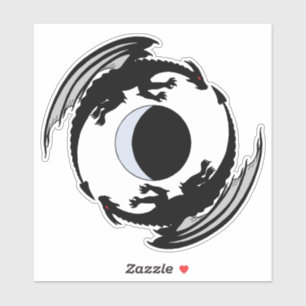 Moon Dragons Fantasy Design Sticker