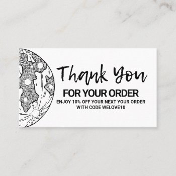 Moon Drawing Thank Salon Social Media  Business Card by TwoTravelledTeens at Zazzle