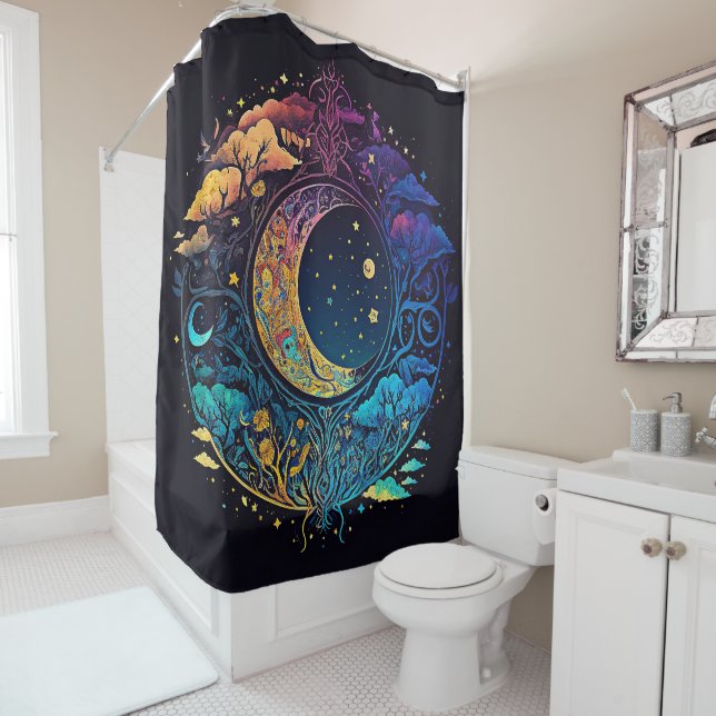 Moon Dreams Shower Curtain (In Situ)