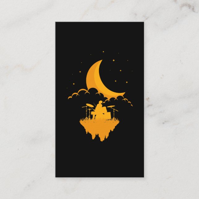 Moon Drummer Solo Drum Set Dream Business Card (Front)