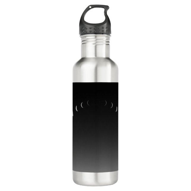 Moon eclipse phase  stainless steel water bottle (Front)