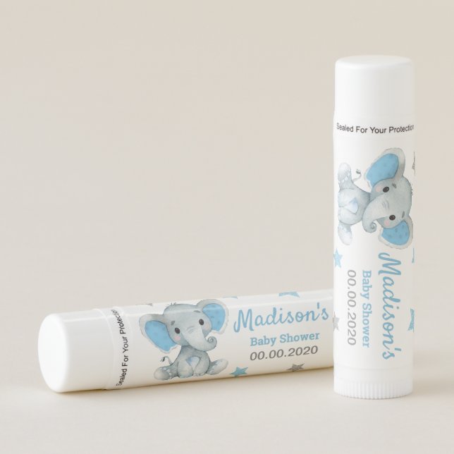 Moon Elephant Baby shower lip balm for girl (Front)