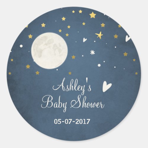 Moon Envelope seal sticker Baby shower Space