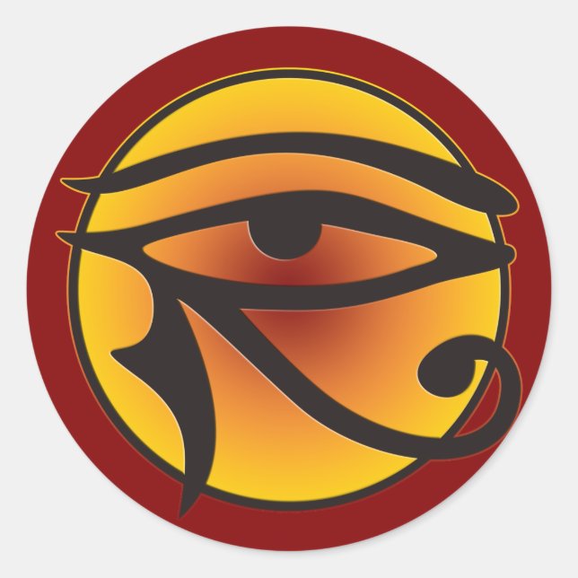 Moon Eye Of Horus | dark red Classic Round Sticker (Front)