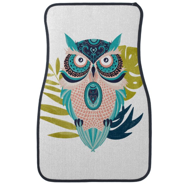 Moon Eyed Owl Car Floor Mat (Front)