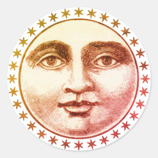 Moon Face And Stars Gift Seal Sticker