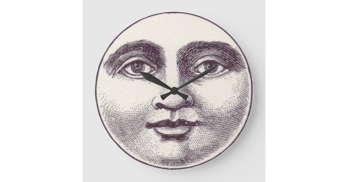 Moon Face Clock Zazzle