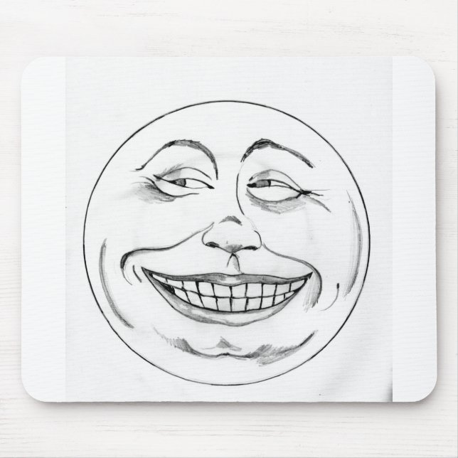 Moon Face Mouse Pad (Front)