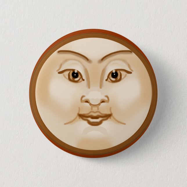 Moon face pinback button (Front)