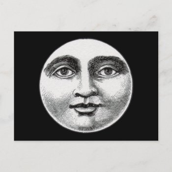 Moon Face Postcard by ellesgreetings at Zazzle