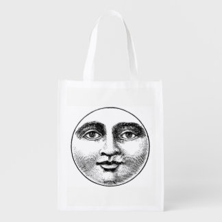 MOON FACE REUSABLE GROCERY BAG