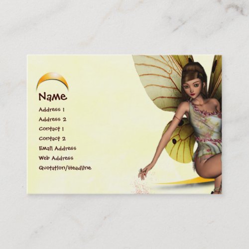Moon Fairy Profile Card Business Card Template