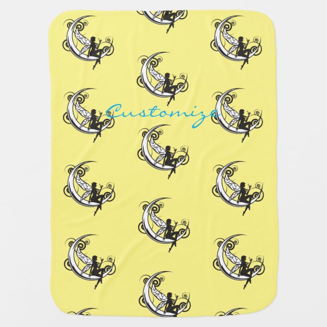 Moon Fairy Silhouette Thunder_Cove Baby Blanket (Front)