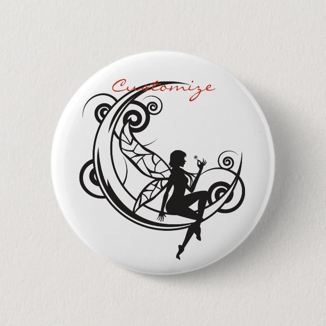 Moon Fairy Silhouette Thunder_Cove Button (Front)