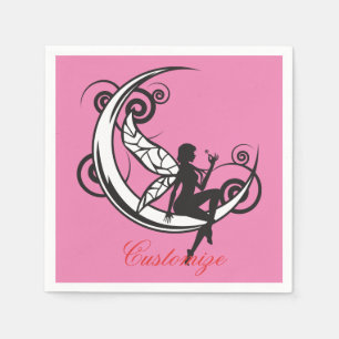 Moon Fairy Silhouette Thunder_Cove Napkins
