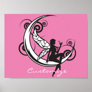 Moon Fairy Silhouette Thunder_Cove Poster