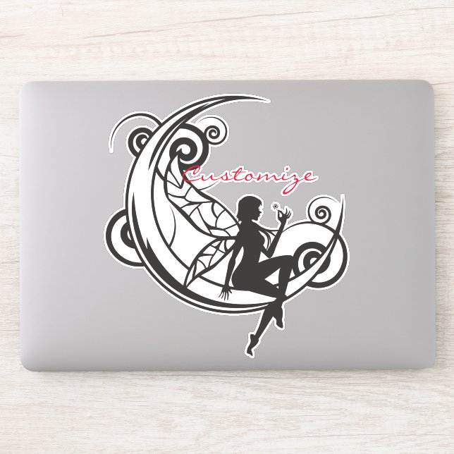 Moon Fairy Silhouette Thunder_Cove Sticker (Computer)
