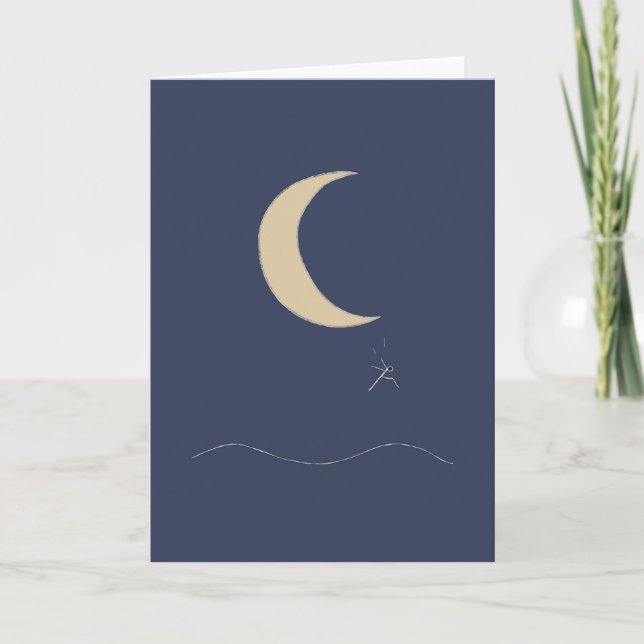 Moon Fall - Funny Moon  Card (Front)