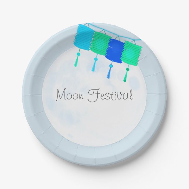 Moon Festival Chinese Autumn Festival Paper Plates (Front)