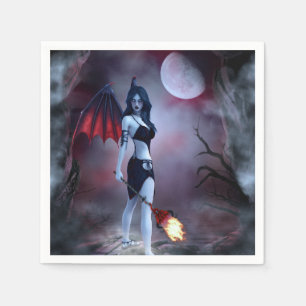 Moon fire Succubus Paper Napkins