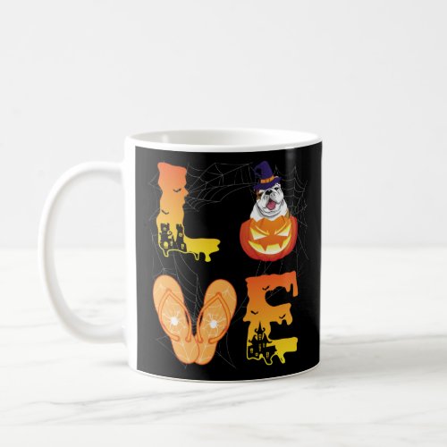 Moon Flip Flop Spider Pumpkin English Bulldog LOVE Coffee Mug