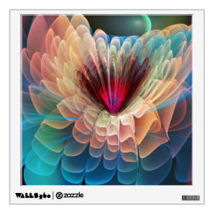 Moon Flower, artistic fractal abstract Wall Sticker