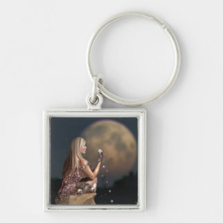 Moon Flower Keychain