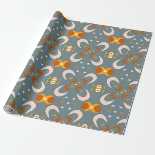 Moon Flowers Pattern Gift Wrapping Paper