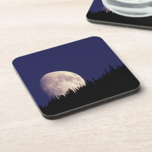 Moon & Forest   Glacier National Park Montana Beverage Coaster