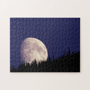 Moon & Forest Glacier National Park Montana Jigsaw Puzzle